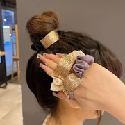 シュシュ レディース 女性 ヘアアクセサリー ヘアゴム まとめ髪 髪飾り 髪留め スクエア 飾り 上品 かわいい おしゃれ