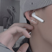 スタッドピアス メンズ レディース ユニセックス 男性 女性 男女兼用 アクセサリー ファッション雑貨 片耳用 トライアングル 十字架 クロス シルバーカラー ブラック シンプル おしゃれ かっこいい クール プレゼント ギフト