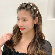 カチューシャ クリップ付き レディース ヘアアクセサリー 髪飾り 髪留め ラインストーン パール調 花 ヘアアレンジ まとめ髪
