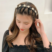 カチューシャ クリップ付き レディース ヘアアクセサリー 髪飾り 髪留め ラインストーン パール調 花 ヘアアレンジ まとめ髪
