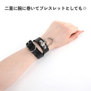 チョーカー ネックレス ブレスレット 2way レディース 女性 アクセサリー 幅広 レザー調 フェイクレザー ハート 可愛い おしゃれ 太め ワイド 存在感 首飾り ギフト プレゼント ファッション小物