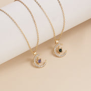 ネックレス ペンダント レディース 女性用 アクセサリー 誕生石 ムーン 月 星 カラバリ豊富 カラーストーン キラキラ プレゼント ギフト