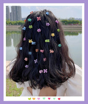 ヘアクリップ 子供用 ミニバンスクリップ 10個セット ヘアアクセサリー キッズ ジュニア 髪留め ヘアアレンジ 花 ハート 星 蝶々 カラフル 可愛い ヘアアクセント おしゃれ