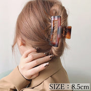 バンスクリップ ヘアクリップ レディース 女性 ヘアアクセサリー ファッション雑貨 長方形 マット加工 無地 ブラック ブラウン べっ甲風 ピンク シンプル かわいい キュート おしゃれ シック フォーマル ガーリー フェミニン