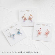 スタッドピアス イヤリング ノンホールピアス 2タイプ レディース アクセサリー 花 フラワー 雫 ゆらゆら 揺れる 可愛い おしゃれ ギフト プレゼント