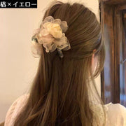 バンスクリップ ヘアクリップ レディース ヘアアクセサリー 髪留め 髪飾り ヘッドドレス コサージュ 大きめ リボン 花 フラワー