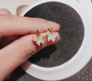 スタッドピアス レディース アクセサリー 蝶々 ちょうちょ バタフライ キャッチピアス かわいい 上品