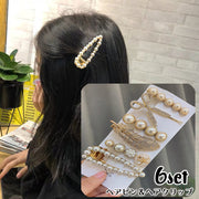 ヘアピン ヘアクリップ 6個セット ヘアアクセサリー レディース 髪留め 髪飾り ヘアアレンジ フェイクパール おしゃれ かわいい お出かけ デート フェミニン ガーリー キュート きれいめ カジュアル デイリー 普段使い 女性用 婦人用 ファッション小物