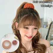 ヘアクリップ ヘアリング マルチクリップ レディース 女性 ヘアアクセサリー 髪飾り ポニーテール お団子ヘア ヘアアレンジ 可愛い おしゃれ まとめ髪 髪留め カラバリ豊富
