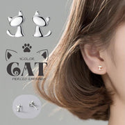 ピアス スタッドピアス レディース 女性 アクセサリー 小ぶり 小さめ ネコ 猫 ゴールドカラー シルバーカラー シンプル お洒落 ガーリ 可愛い お出かけ 普段使い デイリー 耳飾り ファッション小物 婦人用 プレゼント ギフト