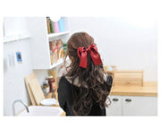 バレッタ レディース 女性 ヘアアクセサリー 髪飾り 髪留め まとめ髪 リボン 大きめ 単色 可愛い おしゃれ カラバリ豊富