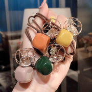 ヘアゴム 髪ゴム 単品 1本 レディース 女性 ヘアアクセサリー 四角 スクエア モチーフ くすみカラー 髪留め 髪飾り まとめ髪 ヘアアレンジ ポニーテール お洒落 可愛い お出かけ 普段使い デイリー 婦人