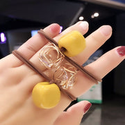 ヘアゴム 髪ゴム 単品 1本 レディース 女性 ヘアアクセサリー 四角 スクエア モチーフ くすみカラー 髪留め 髪飾り まとめ髪 ヘアアレンジ ポニーテール お洒落 可愛い お出かけ 普段使い デイリー 婦人