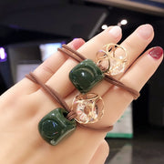ヘアゴム 髪ゴム 単品 1本 レディース 女性 ヘアアクセサリー 四角 スクエア モチーフ くすみカラー 髪留め 髪飾り まとめ髪 ヘアアレンジ ポニーテール お洒落 可愛い お出かけ 普段使い デイリー 婦人