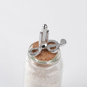 カフスボタン 2個セット カフス メンズ カフリンクス アクセサリー 音符 スーツ ワイシャツ かっこいい かわいい おしゃれ ユニーク 男性 紳士 結婚式 シルバーカラー