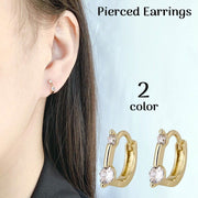フープピアス 中折れタイプ レディース リングピアス アクセサリー 耳飾り ラインストーン 小さめ 上品 おしゃれ 女性用 婦人用 服飾小物 普段使い プレゼント 贈り物 誕生日 記念日 ギフト