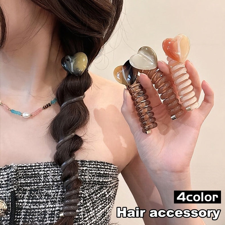 コイルポニー レディース 女性用 ヘアアクセサリー スパイラルポニー ハート 商品画像