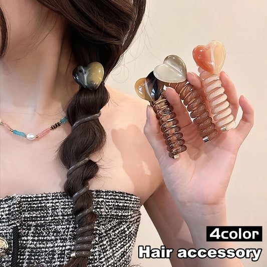 コイルポニー レディース 女性用 ヘアアクセサリー スパイラルポニー ハート 商品画像