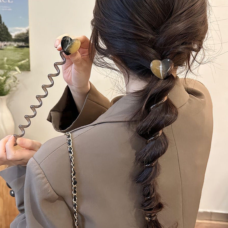 コイルポニー レディース 女性用 ヘアアクセサリー スパイラルポニー ハート 商品画像2