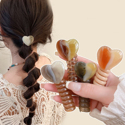 コイルポニー レディース 女性用 ヘアアクセサリー スパイラルポニー ハート 商品画像3