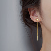 ピアス アメリカンピアス レディース アクセサリー 女性用 チェーン ハート ゴールドカラー シルバーカラー 揺れる ゆらゆら 可愛い おしゃれ 記念日 誕生日 プレゼント 贈り物 ギフト ファッション小物 金色 銀色