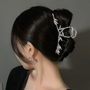 バンスクリップ ヘアクリップ レディース ヘアアクセサリー 髪留め 髪飾り 金属製 竹 バンブー パール風 大きめ まとめ髪