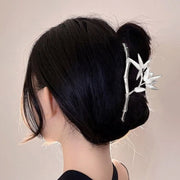 バンスクリップ ヘアクリップ レディース ヘアアクセサリー 髪留め 髪飾り 金属製 竹 バンブー パール風 大きめ まとめ髪