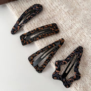 ヘアピン パッチン留め レディース ヘアクリップ ヘアアクセサリー 髪飾り 前髪留め フレーム 豹柄 ヒョウ柄 おしゃれ 可愛い