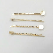 台座付きヘアピン 20本入り アクセサリーパーツ 土台付き 丸皿 メタル パーツ 金具 ハンドメイド 材料 髪留め 髪飾り ヘアアクセ ピン留め アメリカピン アクセサリー クラフト材料 おしゃれ かわいい 手作り 素材 資材