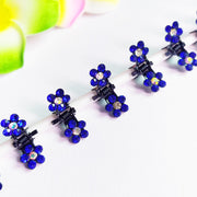 ミニヘアクリップ ミニバンスクリップ 12個セット レディース キッズ ヘアアクセサリー 小さめ ラインストーン 花 フラワー キラキラ かわいい おしゃれ ヘアアレンジ 髪留め カラフル 女性用 子供用 ピンク ブルー レッド ホワイト カラフル 青 赤 白