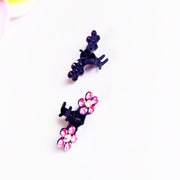 ミニヘアクリップ ミニバンスクリップ 12個セット レディース キッズ ヘアアクセサリー 小さめ ラインストーン 花 フラワー キラキラ かわいい おしゃれ ヘアアレンジ 髪留め カラフル 女性用 子供用 ピンク ブルー レッド ホワイト カラフル 青 赤 白