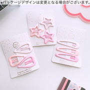 パッチン留め 3個セット 子供用 ヘアピン ヘアアクセサリー キッズ 女の子 髪飾り 髪留め まとめ髪 ヘアアレンジ 星形 スター ハート 可愛い おしゃれ ファッション小物