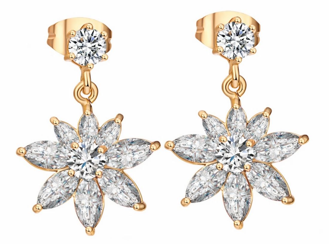 ピアス 両耳用 スタッドピアス アクセサリー レディース 女性 婦人 ラインストーン 揺れる 花 フラワー おしゃれ かわいい ギフト プレゼント 贈り物