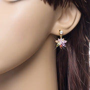 ピアス 両耳用 スタッドピアス アクセサリー レディース 女性 婦人 ラインストーン 揺れる 花 フラワー おしゃれ かわいい ギフト プレゼント 贈り物