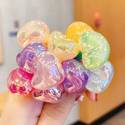 ヘアゴム 髪留め 10個セット キッズ 子供 子ども 女の子 女児 ヘアアクセサリー 髪ゴム ヘアアレンジ まとめ髪 かわいい オーロラカラー ハート ウサギ 星 カラフル