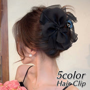 バンスクリップ ヘアクリップ ヘアアクセサリー レディース リボン ヘアアレンジ 髪飾り 髪留め かわいい おしゃれ 上品 綺麗 フェミニン 簡単 ファッション小物 女性用 婦人用