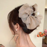 バンスクリップ ヘアクリップ ヘアアクセサリー レディース リボン ヘアアレンジ 髪飾り 髪留め かわいい おしゃれ 上品 綺麗 フェミニン 簡単 ファッション小物 女性用 婦人用