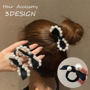 ヘアゴム レディース ヘアアクセサリー リボン フェイクパール シンプル かわいい おしゃれ きれいめ 上品 女性 女子 大人女子 ヘアアレンジ シュシュ