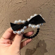 ヘアゴム レディース ヘアアクセサリー リボン フェイクパール シンプル かわいい おしゃれ きれいめ 上品 女性 女子 大人女子 ヘアアレンジ シュシュ