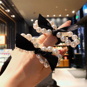 ヘアゴム レディース ヘアアクセサリー リボン フェイクパール シンプル かわいい おしゃれ きれいめ 上品 女性 女子 大人女子 ヘアアレンジ シュシュ
