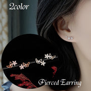 スタッドピアス レディース アクセサリー 女性 耳飾り 両耳用 ラインストーン スター 星 蝶々 モチーフ 小さめ おしゃれ 可愛い ファッション小物