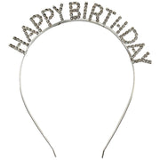 カチューシャ レディース ヘアアクセサリー 髪飾り ラインストーン happy birthday ハッピーバースデー 誕生日会 パーティーグッズ お祝い イベント キラキラ ヘッドアクセサリー レディース メンズ おしゃれ かわいい 写真撮影 銀色 ローズゴールド 金色