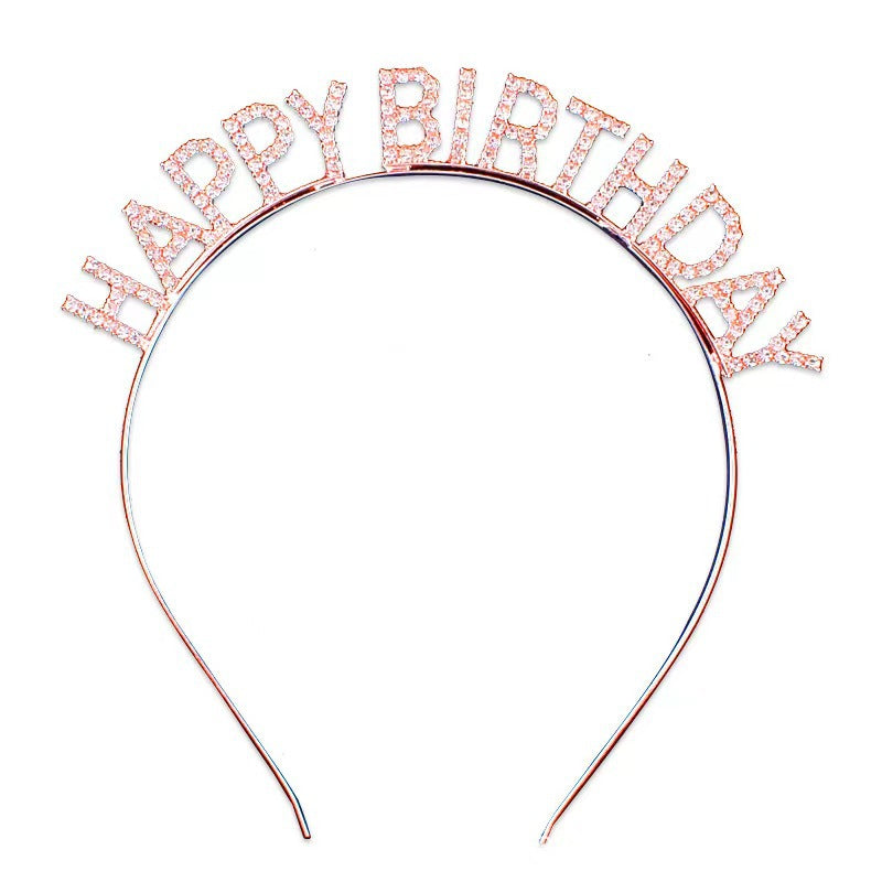 カチューシャ レディース ヘアアクセサリー 髪飾り ラインストーン happy 商品画像5