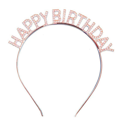 カチューシャ レディース ヘアアクセサリー 髪飾り ラインストーン happy 商品画像5