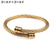 バングル ブレスレット アクセサリー 腕輪 メンズ レディース メタル 金属製 ケーブルワイヤー ツイスト おしゃれ プレゼント