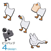 ピンバッジ ピンズピン アヒル ブローチ アクセサリー かわいい 可愛い おしゃれ 動物 デコレーション アレンジ 帽子 バッグ 鞄 白 贈り物 ギフト プレゼント