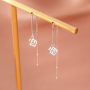 アメリカンピアス チェーンピアス レディース アクセサリー ロングピアス 耳飾り キューブ 揺れる かわいい おしゃれ シンプル 女性用