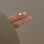 アメリカンピアス チェーンピアス レディース アクセサリー ロングピアス 耳飾り キューブ 揺れる かわいい おしゃれ シンプル 女性用