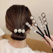 シニヨンワイヤー お団子メーカー レディース おだんご ヘアアクセサリー 髪飾り 花 フラワー フェイクパール まとめ髪 ヘアアレンジ 可愛い