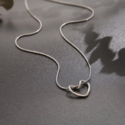 ネックレス レディース 女性 アクセサリー ペンダント チェーン ハート シルバーカラー シンプル お洒落 きれいめ 可愛い ファッション小物